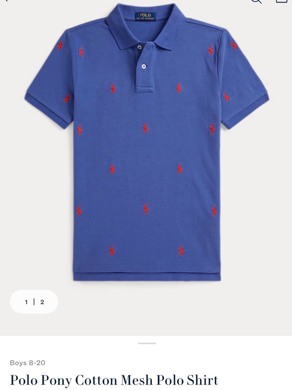Polo Pony Cotton Mesh Polo by Polo Ralph Lauren - Size Boys XL 18-20
